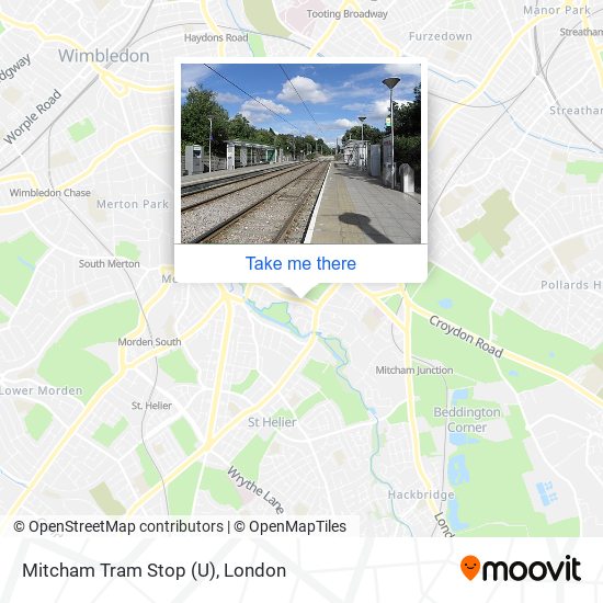 Mitcham Tram Stop (U) map