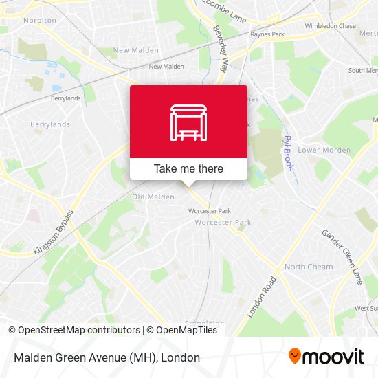 Malden Green Avenue (MH) map