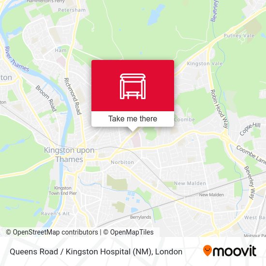 Queens Road / Kingston Hospital (NM) map