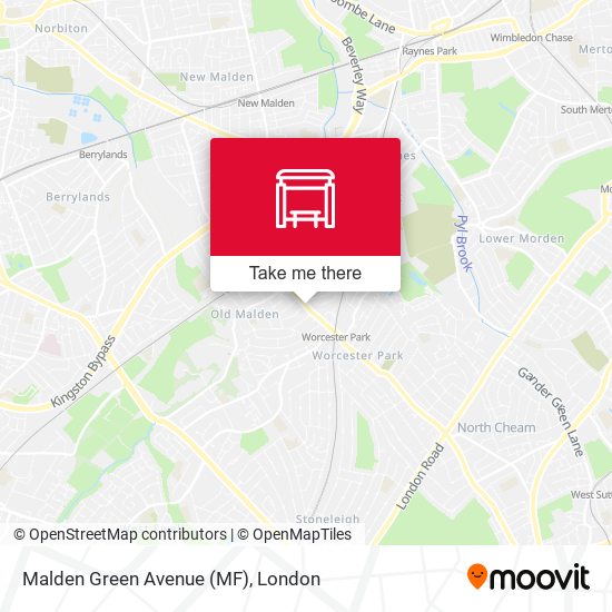 Malden Green Avenue (MF) map
