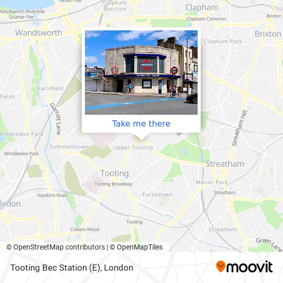 Tooting Bec Station (E) map