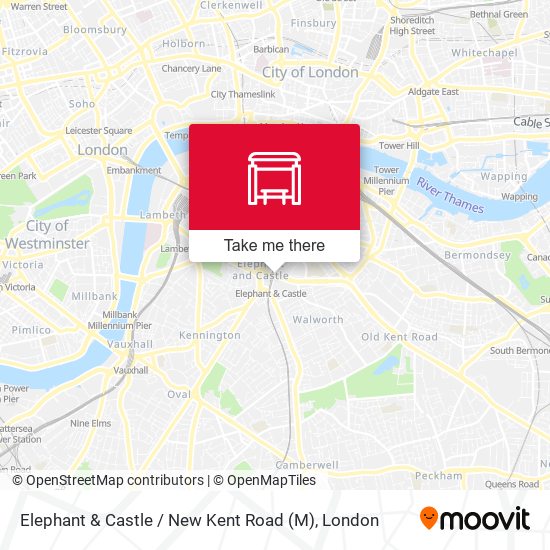 Elephant & Castle / New Kent Road (M) map