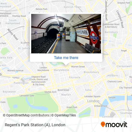 Regent's Park Station (A) map