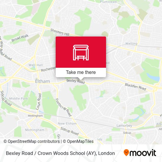 Bexley Road / Crown Woods School (AY) map