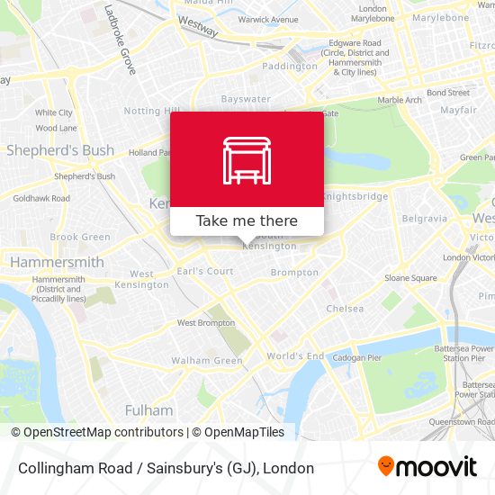 Collingham Road / Sainsbury's (GJ) map