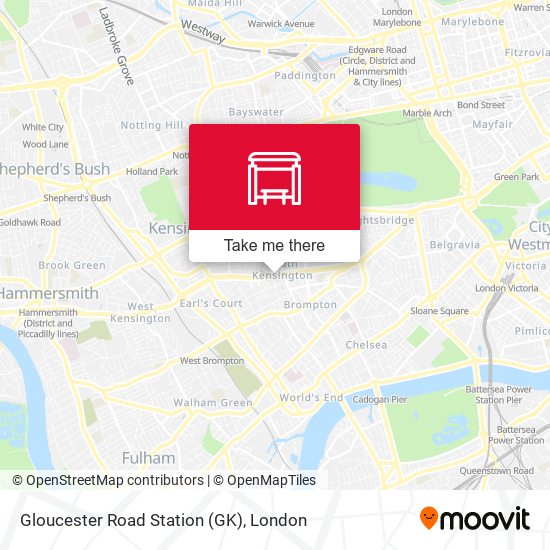 Gloucester Road Station (GK) map