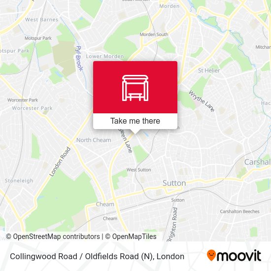 Collingwood Road / Oldfields Road (N) map