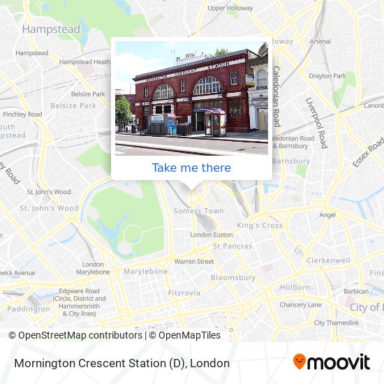 Mornington Crescent Station (D) map