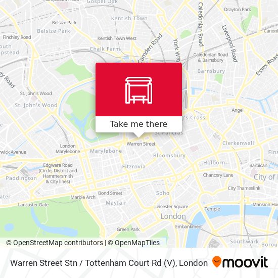 Warren Street Stn / Tottenham Court Rd (V) map