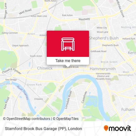 Stamford Brook Bus Garage (PP) map