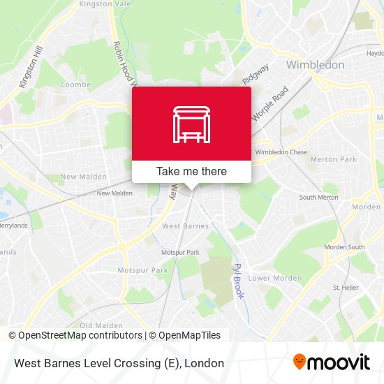 West Barnes Level Crossing (E) map