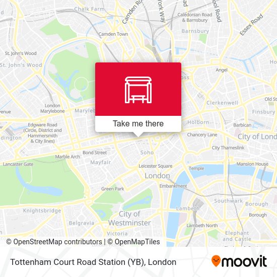 Tottenham Court Road Station (YB) map