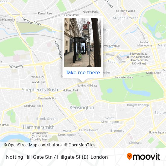 Notting Hill Gate Stn  / Hillgate St (E) map