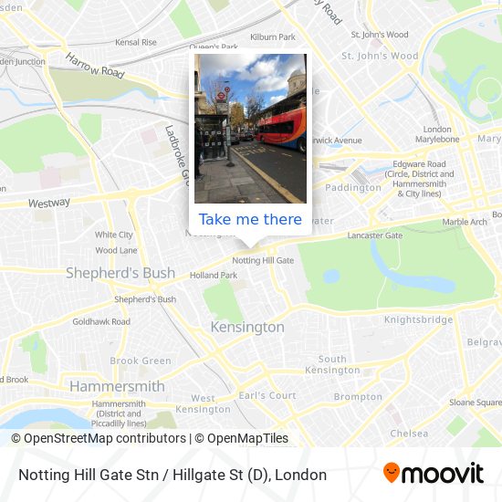 Notting Hill Gate Stn  / Hillgate St (D) map