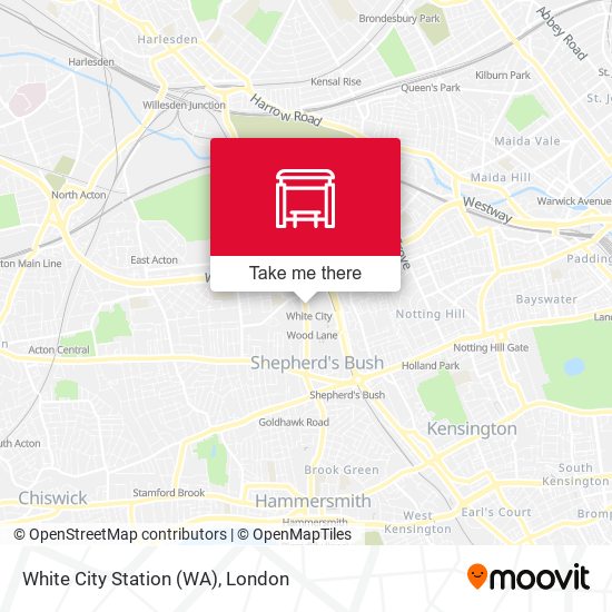 White City Station (WA) map