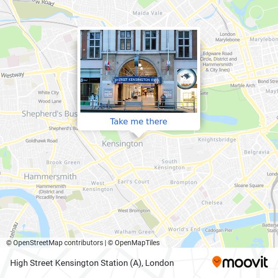 High Street Kensington Station (A) map