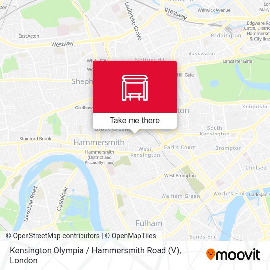 Kensington Olympia / Hammersmith Road (V) map
