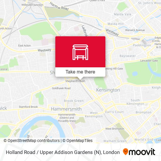 Holland Road / Upper Addison Gardens (N) map