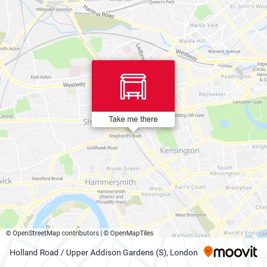 Holland Road / Upper Addison Gardens (S) map