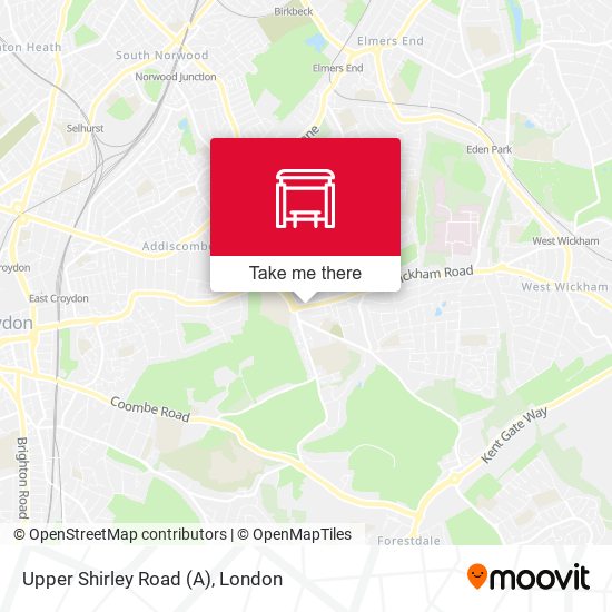 Upper Shirley Road (A) map
