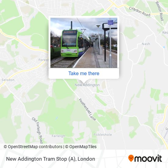 New Addington Tram Stop map