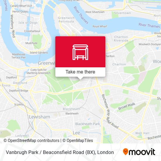 Vanbrugh Park / Beaconsfield Road (BX) map