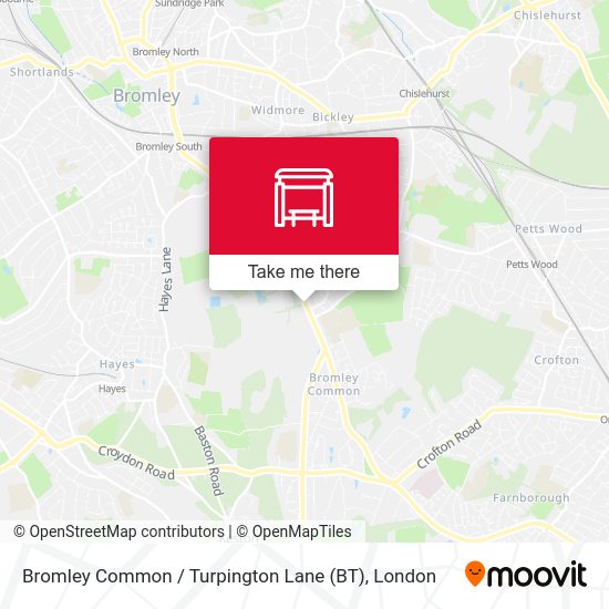 Bromley Common / Turpington Lane (BT) map