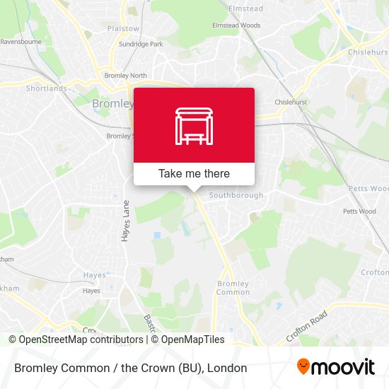 Bromley Common / the Crown (BU) map