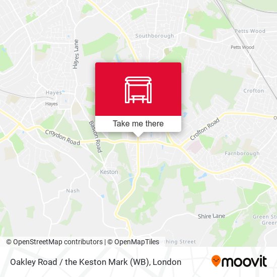 Oakley Road / the Keston Mark (WB) map