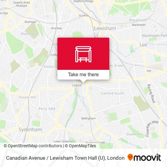 Canadian Avenue / Lewisham Town Hall (U) map