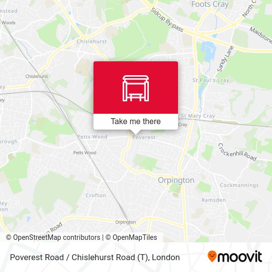 Poverest Road / Chislehurst Road (T) map