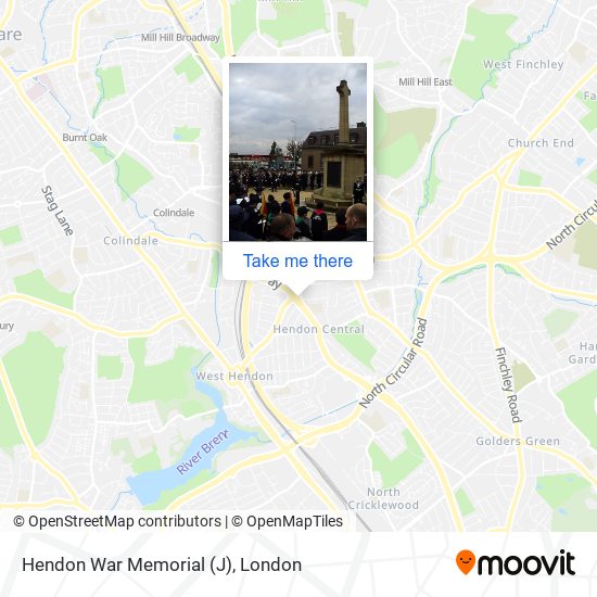 Hendon War Memorial (J) map