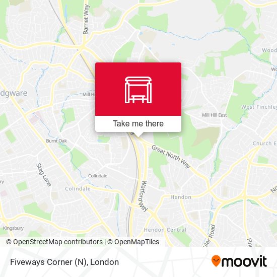 Fiveways Corner (N) map