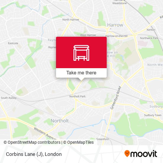 Corbins Lane (J) map