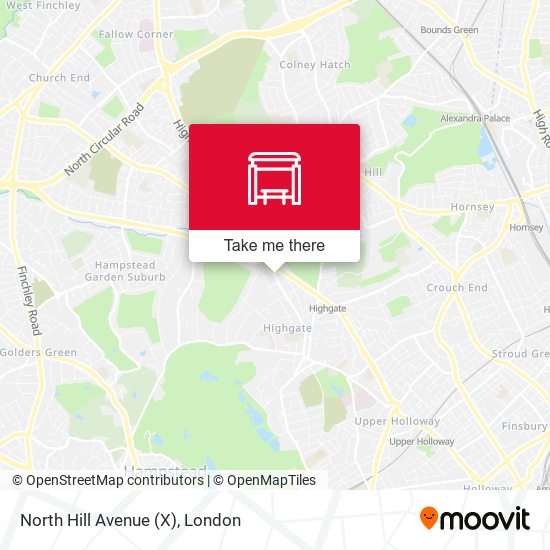 North Hill Avenue (X) map