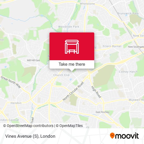 Vines Avenue (S) map