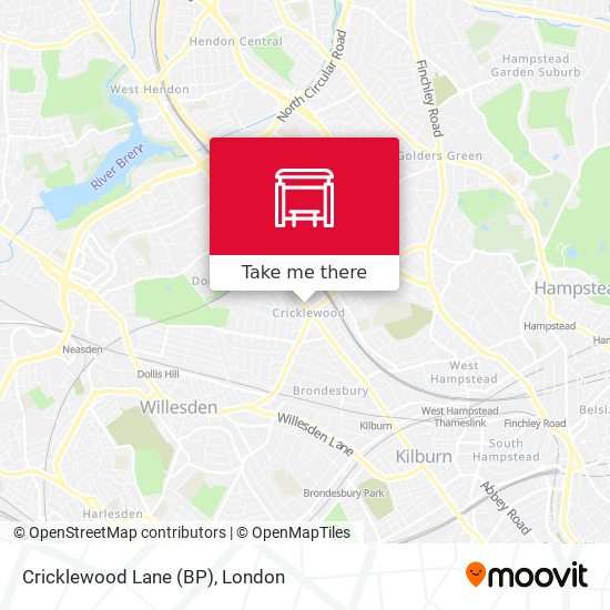 Cricklewood Lane (BP) map