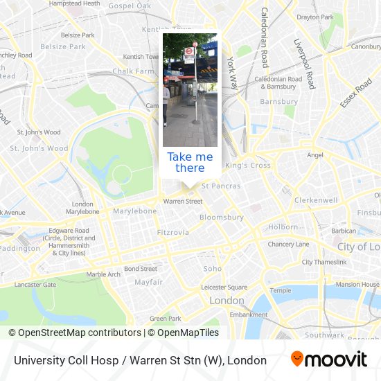 University Coll Hosp / Warren St Stn map