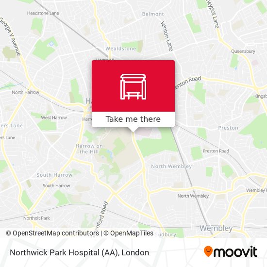 Northwick Park Hospital (AA) map