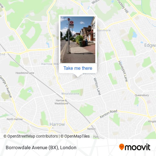 Borrowdale Avenue (BX) map