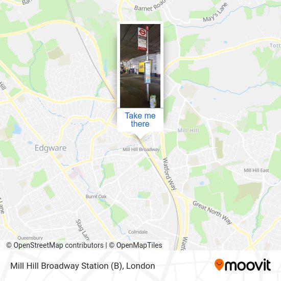 Mill Hill Broadway Station map