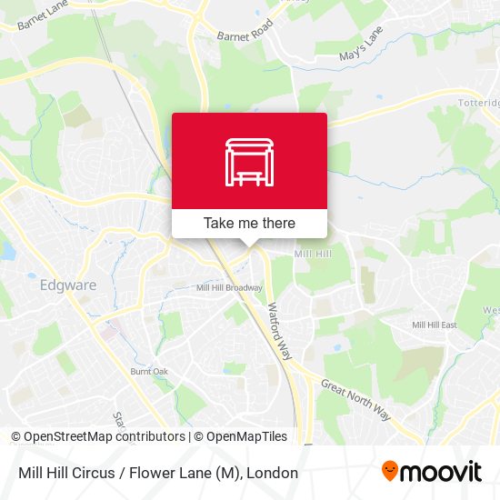 Mill Hill Circus / Flower Lane map