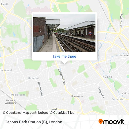 Canons Park Station (B) map