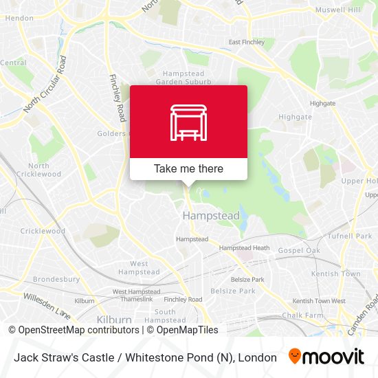 Jack Straw's Castle / Whitestone Pond (N) map