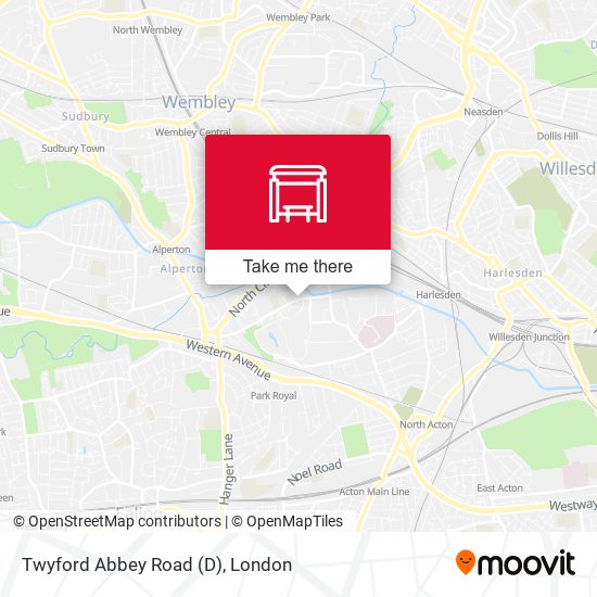 Twyford Abbey Road (D) map