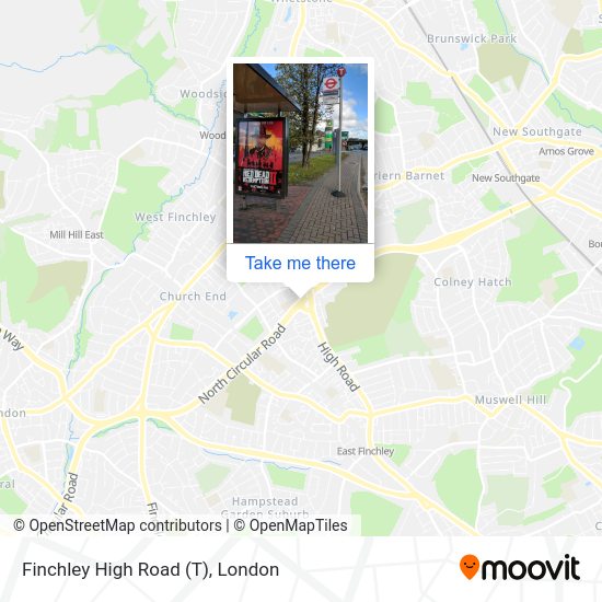 Finchley High Road (T) map
