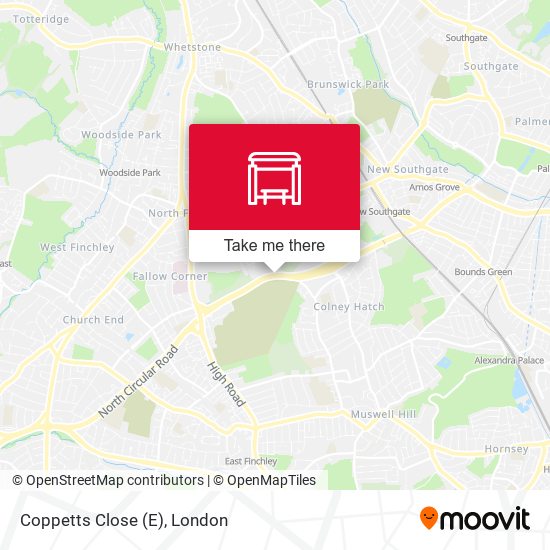 Coppetts Close (E) map