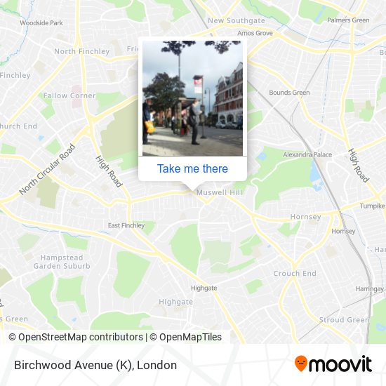 Birchwood Avenue (K) map