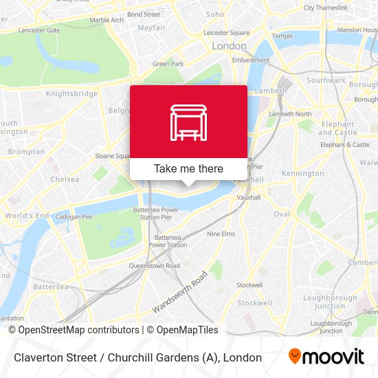 Claverton Street / Churchill Gardens (A) map