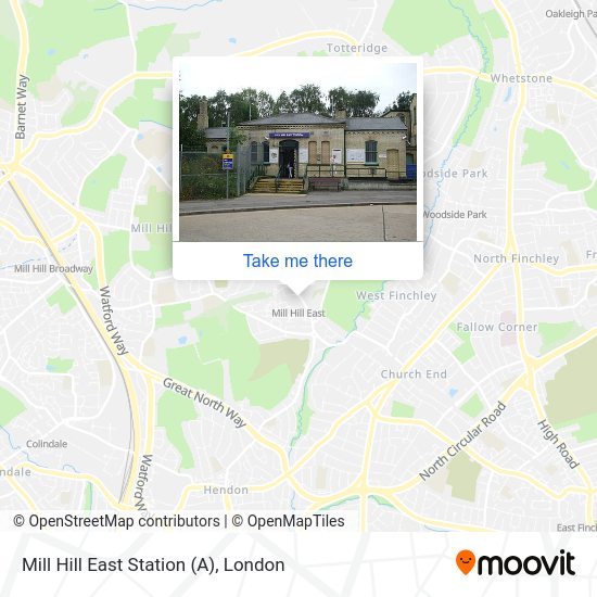 Mill Hill East Station (A) map